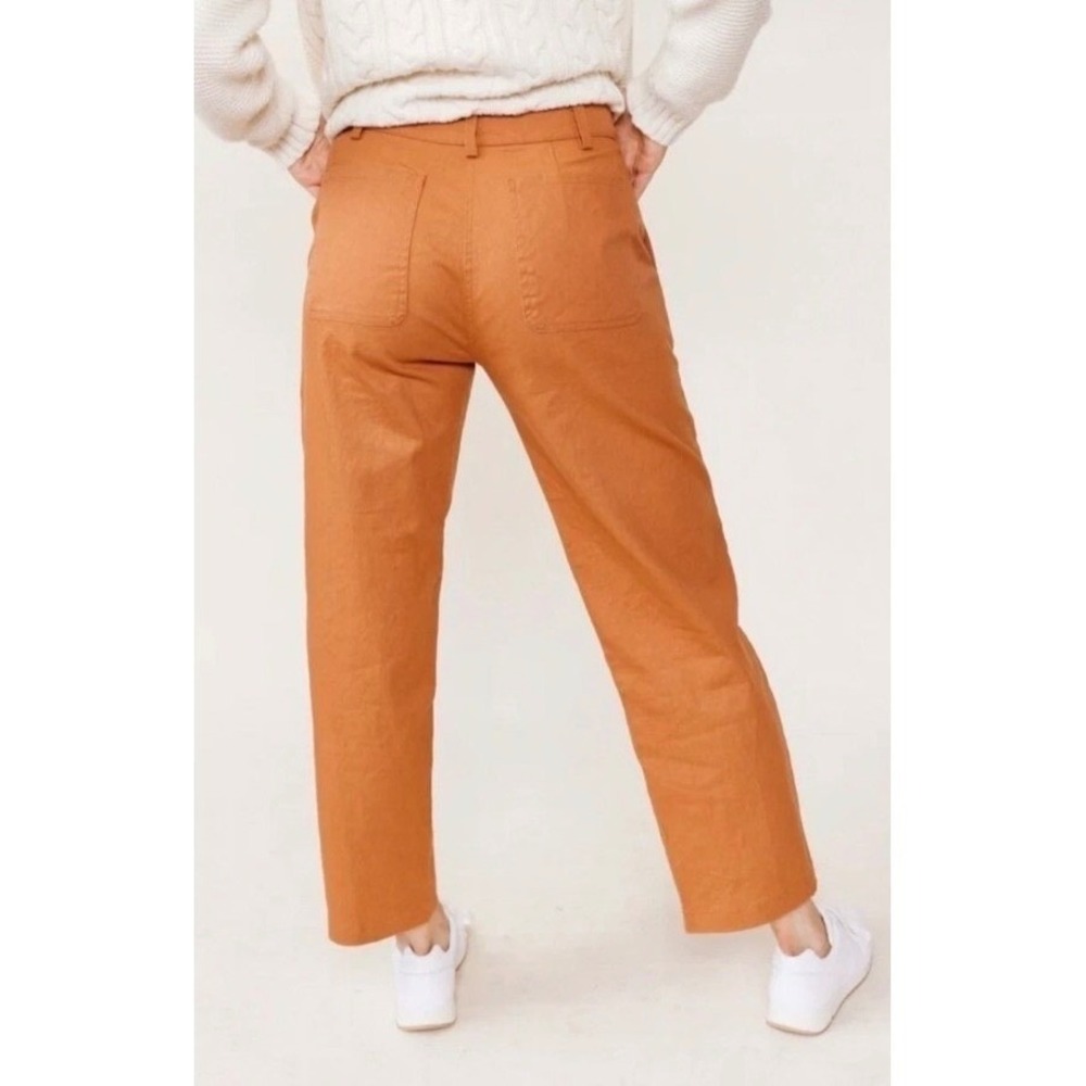 ABLE Womens High Rise Straight Leg Pants Rust Brown Cotton Twill‎ Size 6 - Picture 10 of 10